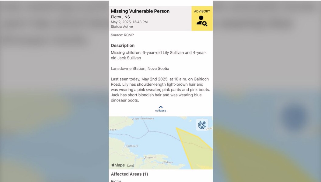 RCMP在皮克图县（Pictou County）搜寻失踪儿童